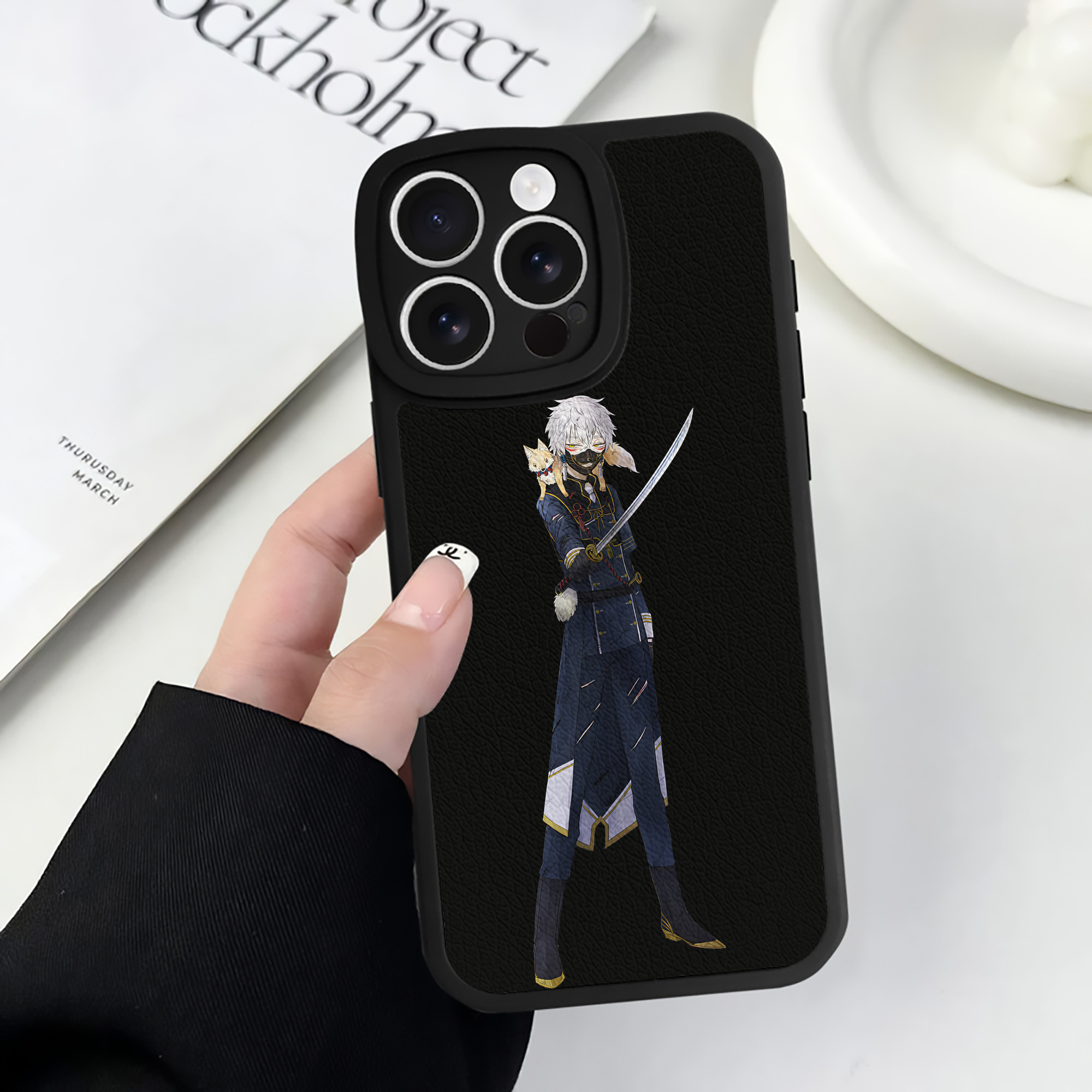 （画像用） 刀剣乱舞 Touken Ranbu 【iPhone 16シリーズ対応】シリコンスマホケース（レザー調） 材質：シリコン